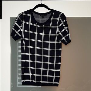 Black and White Grid Pattern T-Shirt